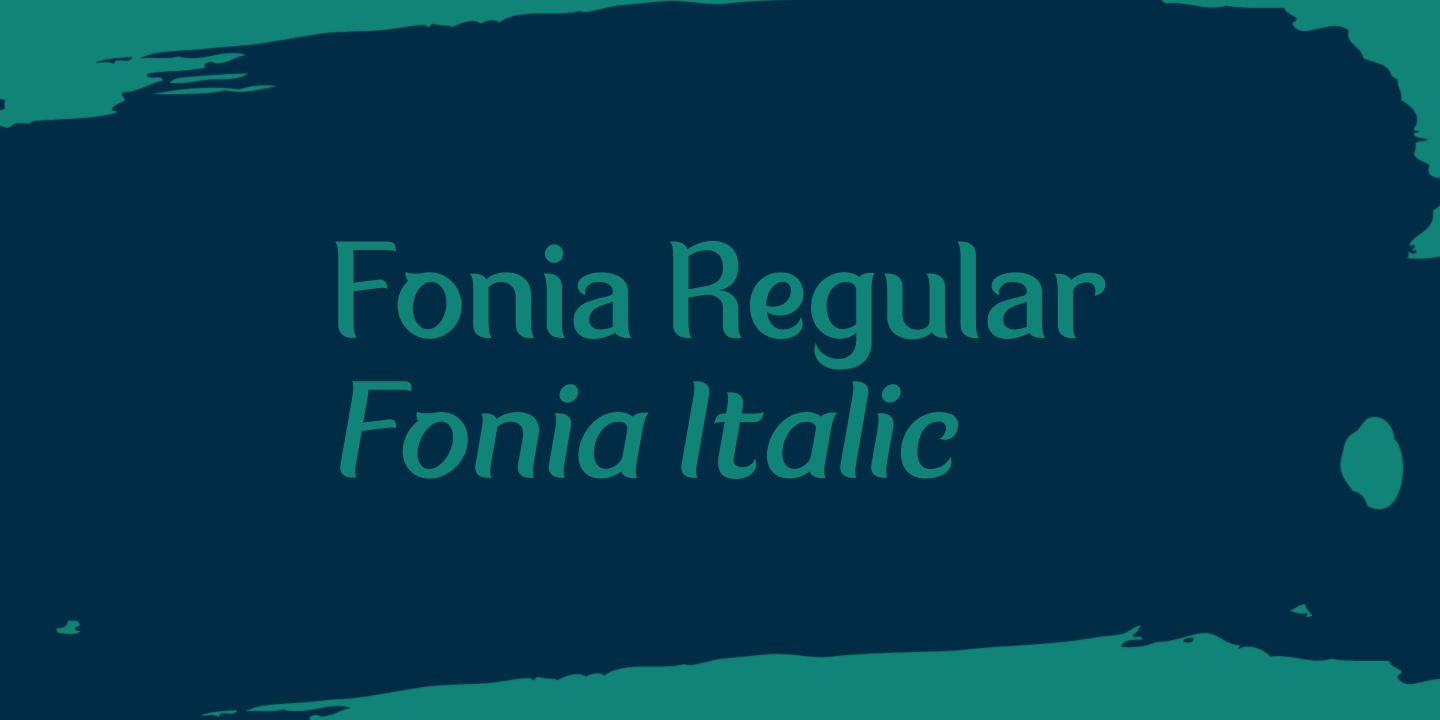 Beispiel einer Fonia Regular-Schriftart